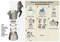 Vev Vigano Tradizioni 3 cup Moka Espresso Maker